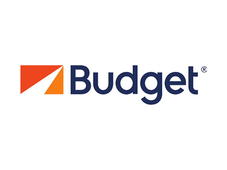 Budget logo blå og oransje